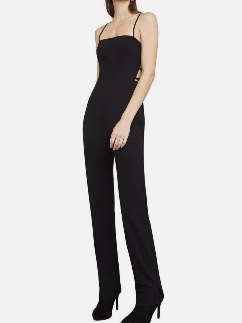 BCBGMaxAzria Black Spaghetti-Strap Jumpsuit
